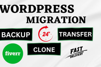 transfer or migrate wordpress website to new hosting or domain  transfer