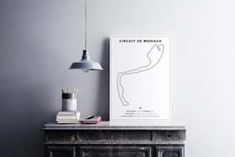 design unique wall map poster of f1 tracks in 24 hours