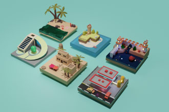 design 3d low poly game assets