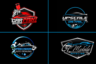 design auto detailing car wash automotive car repair and auto mobile logo