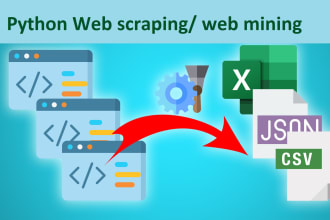 do web scraping data extraction data mining using python as fast as possible