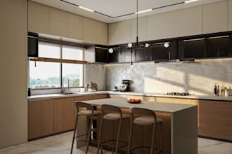 create a stunning 3d kitchen interior design