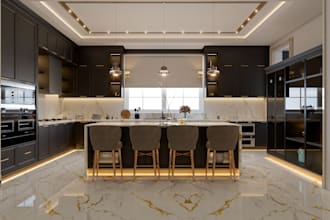 create a stunning 3d kitchen interior design