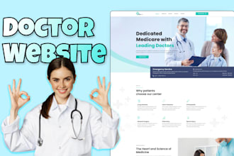 create a clean modern doctor website or dentist website