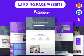 do high converting html landing page design or one page website