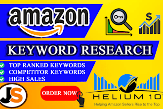 do amazon keyword research by helium10, js for high sales