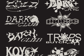 design  y2k grunge streetwear logo