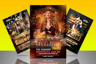 design a concert, nightclub, church, event or party flyer