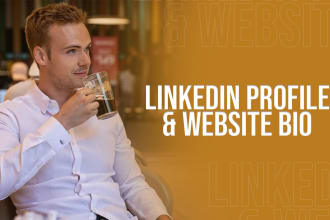write your linkedin bio, website bio, or about me page