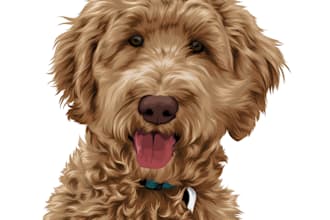 draw your pet or animal to realistic vector cartoon