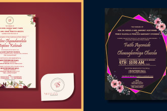 design unique wedding invitation, wedding logo, food menu with tag
