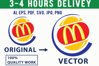 vector tracing , redraw logo, picture to ai,eps,svg design,png, pdf