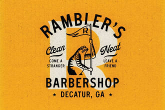 create a vintage logo with art nouveau illustration