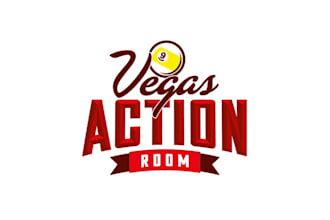 do awesome perfect better vegas action room logo in 1 day