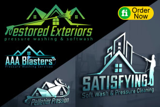 design business logo for cleaning service or pressure washing