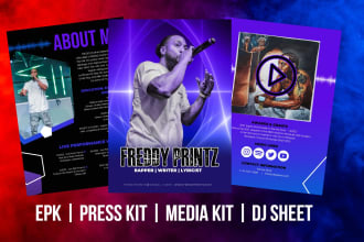 design a professional media kit, epk or one sheet