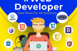 do web development with html, php, database, javascript, wordpress