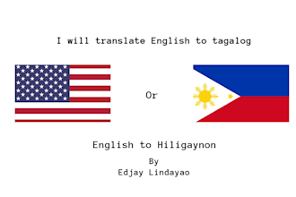 translate english to tagalog or english to hiligaynon