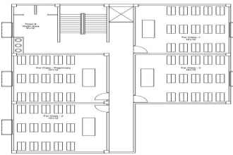 draft floor plan for building, school, factories, etc