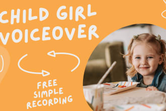 record child girl voice over american kid