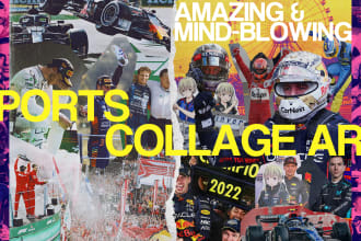 create amazing sports collage art designs for posters and wallpapers
