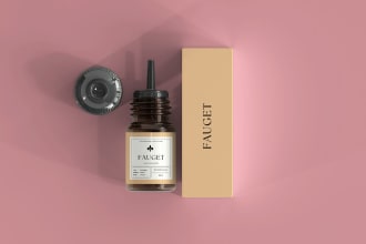 do minimalist candle label and packaging design, skincare box product mockup