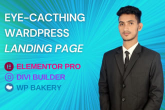 build you awesome landing page with elementor pro, divi builder or wp bakery