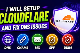 setup cloudflare, and fix dns, cname, dkim, spf, mx related issues