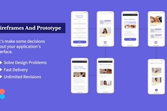 design wireframes for web or mobile app in figma