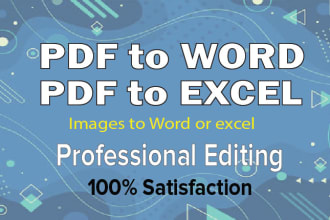 convert PDF to word, PDF to excel, or CSV