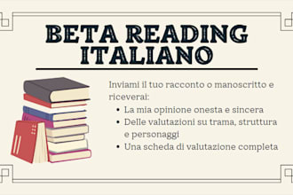 beta read and review your italian book, manuscript or novel