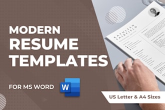 provide 10 modern resume and cover letter templates in ms word format