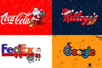 do christmas logo makeover, banner and greeting cards make