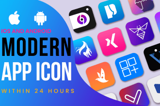 design modern app icon logo for ios and android