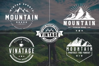 do vintage mountain retro and adventure logo design 24 hours