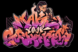 create graffiti logo design, illustration, or tshirt design