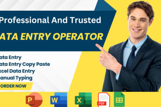 do perfect data entry, typing job, and copy paste job