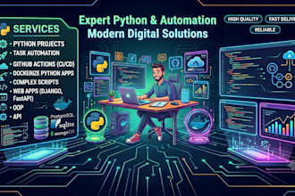 do python projects, automation, and assignments, github actions, docker