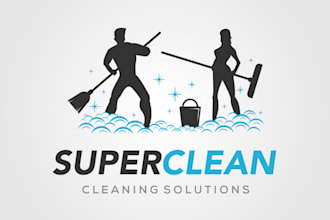 create wonderful cleaning logo for you in one day