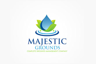 create a landscape, agriculture and grass or lawn care logo