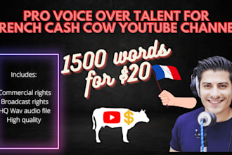 help you to skyrocket views with my cashcow french voice over