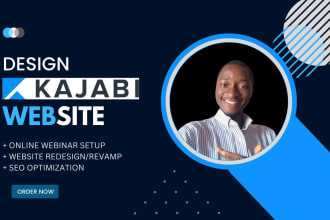 design kajabi website landing page online course expert seo