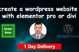 build wordpress site with elementor pro or divi
