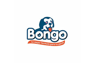 design amazing illustrate smart bongo dog food logo fast delivery