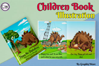 draw visually awesome children story book illustrations