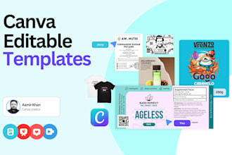 create custom and stylish editable canva templates and product label design