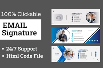 design modern clickable email signature or html email signature