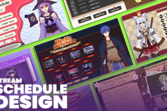 design amazing stream schedule for vtuber or streamers