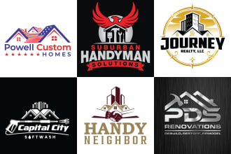 design real estate, home, property, construction logo