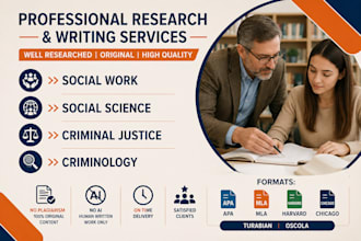 help in social science, criminal justice, and social work